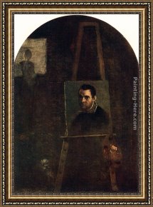 Annibale Carracci Framed Paintings - Self Portrait by Annibale Carracci