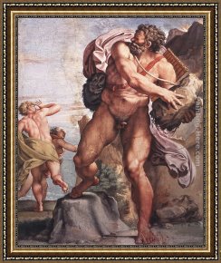 Annibale Carracci Framed Paintings - The Cyclops Polyphemus by Annibale Carracci