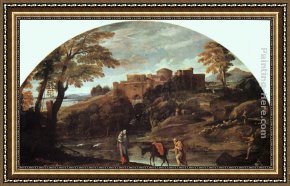 Flight Framed Paintings - The Flight into Egypt by Annibale Carracci