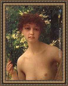 Jeune Bergere Debout Framed Paintings - La Jeune Chasseresse by Antoine Auguste Ernest Hebert