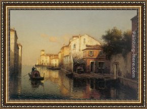 Antoine Framed Paintings - A View of Grand Canal Venice by Antoine Bouvard