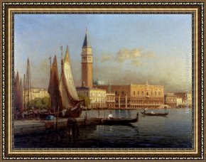 Antoine Framed Paintings - The Grand Canal, Venice by Antoine Bouvard