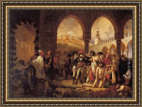 Jean-jules-antoine Lecomte Du Nouy Framed Paintings - Bonaparte Visiting the Pesthouse in Jaffa, March 11, 1799 by Antoine Jean Gros