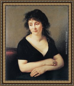 Jean-jules-antoine Lecomte Du Nouy Framed Paintings - Portrait of Madame Bruyere by Antoine Jean Gros