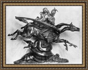 Antoine Framed Paintings - Roger and Angelica by Antoine Louis Barye
