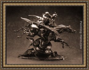 Antoine Framed Paintings - Roger and Angelica on the Hippogriff by Antoine Louis Barye