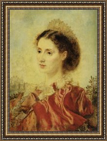 Hund Fuchs Und Katze Framed Paintings - Bildnisse Henry Francis Makins Und Mrs Maskenkostum by Anton Romako