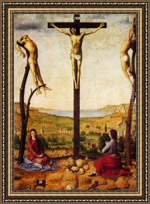 Crucifixion Framed Paintings - Crucifixion by Antonello da Messina