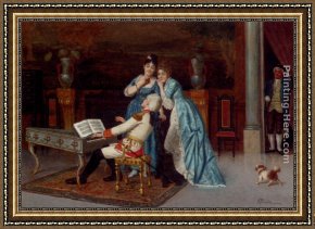 Antonio Paoletti Framed Paintings - The Love Song by Antonio Fabres y Costa