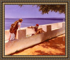 Antonio Paoletti Framed Paintings - The Young Snake Charmer by Antonio Fabres y Costa