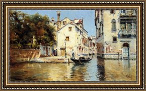 Antonio Paoletti Framed Paintings - Venetian Canal Scene - Pic 1 by Antonio Reyna