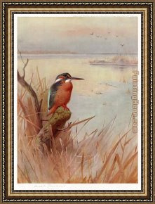 Archibald Thorburn Framed Paintings - Frozen Out Fisherman by Archibald Thorburn
