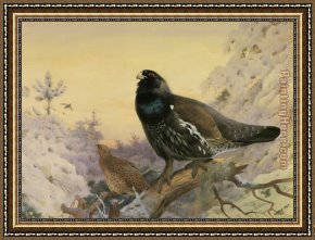 Archibald Thorburn Framed Paintings - Winter in the Glen by Archibald Thorburn