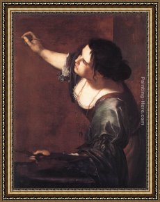 Allegory of Virtue Framed Paintings - Self-Portrait as the Allegory of Painting by Artemisia Gentileschi