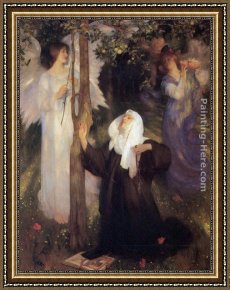 Small Worlds II Framed Paintings - The Cloister or the World by Arthur Hacker