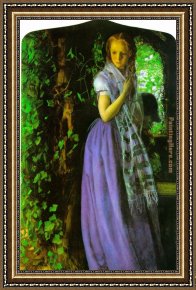 Love Framed Paintings - April Love by Arthur Hughes
