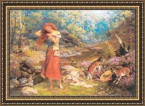 Toilette Framed Paintings - Audrey's Toilette by Arthur Hughes