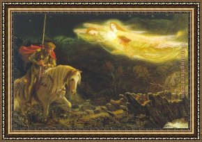 Sir Hubert Von Herkomer Framed Paintings - Sir Galahad by Arthur Hughes