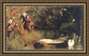 Lady in Her Boudoir Framed Paintings - The Lady of Shalott by Arthur Hughes