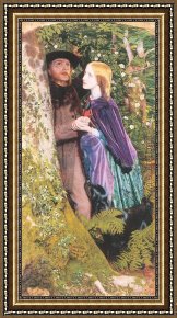 The Engagement of Virgin Framed Paintings - The Long Engagement by Arthur Hughes