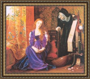 Heart Framed Paintings - The Pained Heart by Arthur Hughes