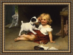 Spirits at Play II Framed Paintings - Ruff Play by Arthur John Elsley