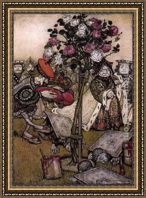 Caterina Cornaro, Queen of Cyprus Framed Paintings - Alice in Wonderland The Queen's Croquet Ground by Arthur Rackham