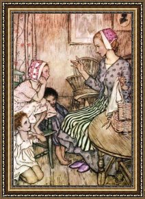 Comming to The Call Framed Paintings - Goblin Market Laura would call the little ones by Arthur Rackham