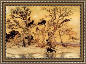 The Witches' Sabbath Framed Paintings - The Witches' Sabbath by Arthur Rackham