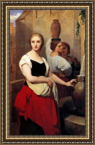 The Martyrdom of St Margaret Framed Paintings - Margaret at the Fountain by Ary Scheffer