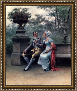 Wilhelm Velten Framed Paintings - A Lovers' Quarrel by August Wilhelm Nikolaus Hagborg