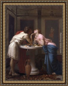 Classical Framed Paintings - A Classical Courtship by Auguste Toulmouche