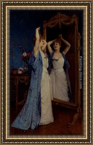 Toilette Framed Paintings - La Toilette by Auguste Toulmouche