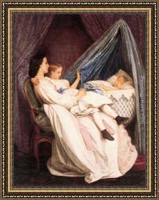 Arrival Framed Paintings - The New Arrival by Auguste Toulmouche