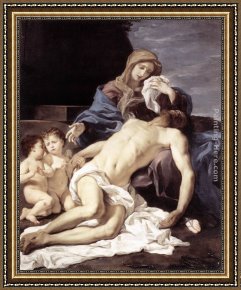 Piet Mondrian Framed Paintings - The Piet&agrave; (Mary Lamenting the Dead Christ) by Baciccio