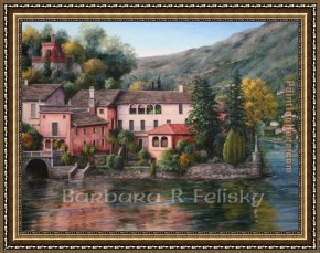Napoleon, King of Italy Framed Paintings - Lake Orta Italy by Barbara Felisky