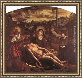 Luis Framed Paintings - Piet&agrave; of Canon Luis Despl&aacute; by Bartolome Bermejo