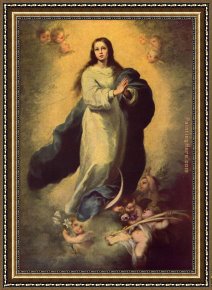 Corn Festival, (la Fiesta Del Maiz) Framed Paintings - Inmaculada Museo del Prado by Bartolome Esteban Murillo