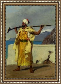 Hussar Russian Guard Corps Framed Paintings - The Watchful Guard by Benjamin Jean Joseph Constant