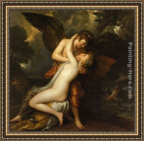 The Education of Cupid Framed Paintings - Cupid and Psyche by Benjamin West