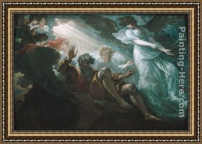 Moses Framed Paintings - Moses Shown the Promised Land by Benjamin West