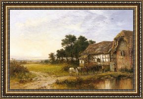 A Rough Journey Home Framed Paintings - Returning Home by Benjamin Williams Leader