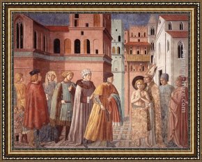 Hamlet Play Scene Framed Paintings - Scenes from the Life of St Francis (Scene 3, south wall) by Benozzo di Lese di Sandro Gozzoli