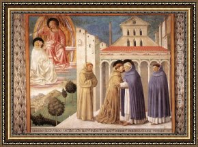 Hamlet Play Scene Framed Paintings - Scenes from the Life of St Francis (Scene 4, south wall) by Benozzo di Lese di Sandro Gozzoli