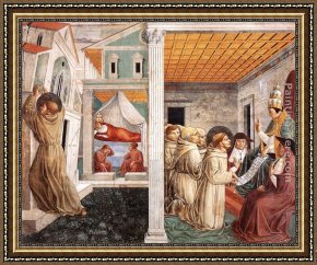 Hamlet Play Scene Framed Paintings - Scenes from the Life of St Francis (Scene 5, north wall) by Benozzo di Lese di Sandro Gozzoli