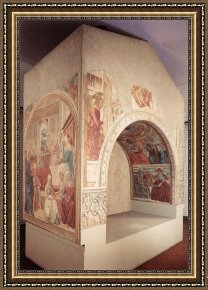 The Visitation (detail) Framed Paintings - Shrine of the Visitation by Benozzo di Lese di Sandro Gozzoli
