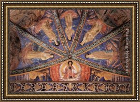 Saint Francis of Assisi Framed Paintings - St Francis in Glory and Saints by Benozzo di Lese di Sandro Gozzoli
