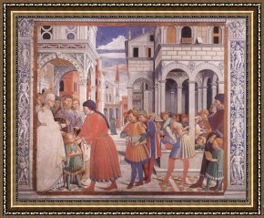 North Star Framed Paintings - The School of Tagaste (scene 1, north wall) by Benozzo di Lese di Sandro Gozzoli