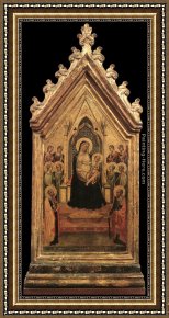 Virgin Enthroned with Angels Framed Paintings - Madonna and Child Enthroned with Angels and Saints by Bernado Daddi