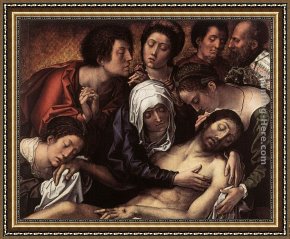 Bernaert Van Orley Framed Paintings - Haneton Triptych (centre panel) by Bernaert van Orley